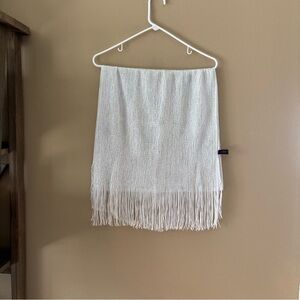 Elegant Silver Fringe Scarf